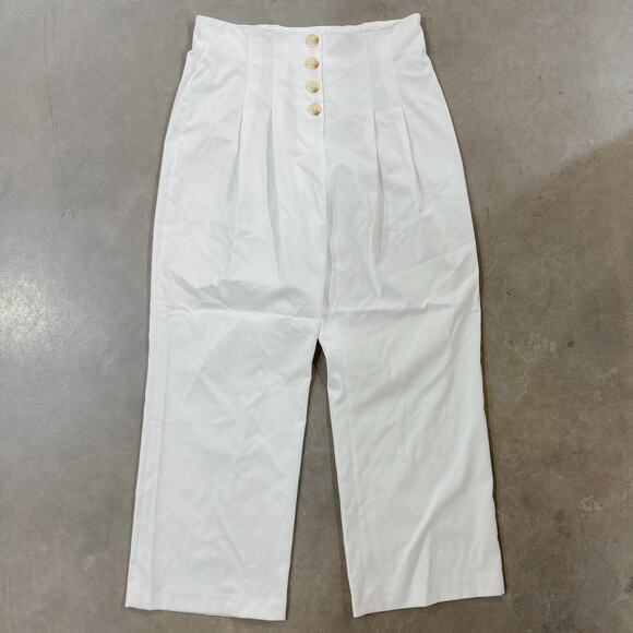 Antonio Melani Tiana Straight Leg Button Fly High Rise Pants Slacks White 14 NWT - Picture 10 of 10